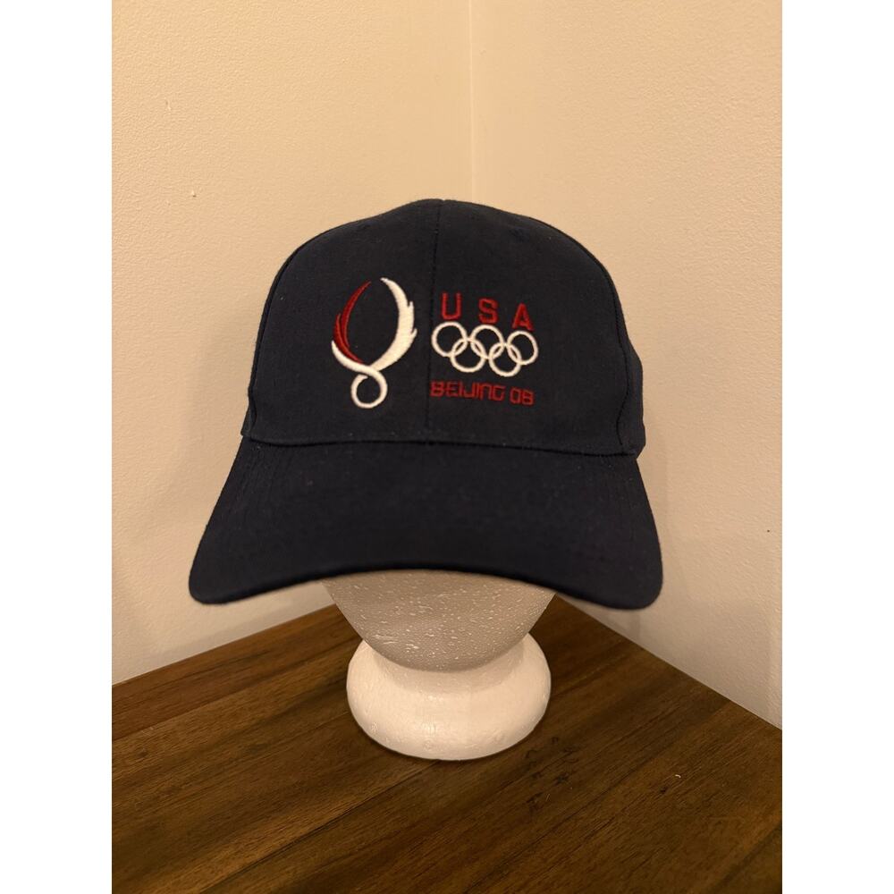 Beijing Olympics 2008 Team USA Baseball Hat Cap Adjustable Blue Embroidered